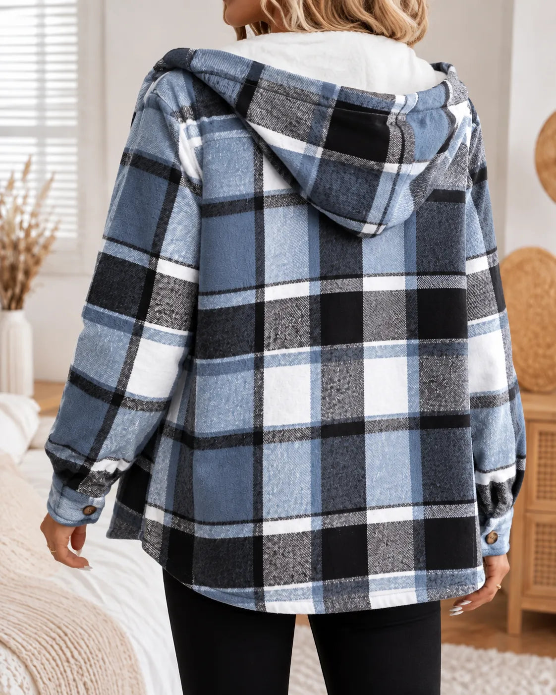 Elena | Sobrecamisa de cuadros con capucha