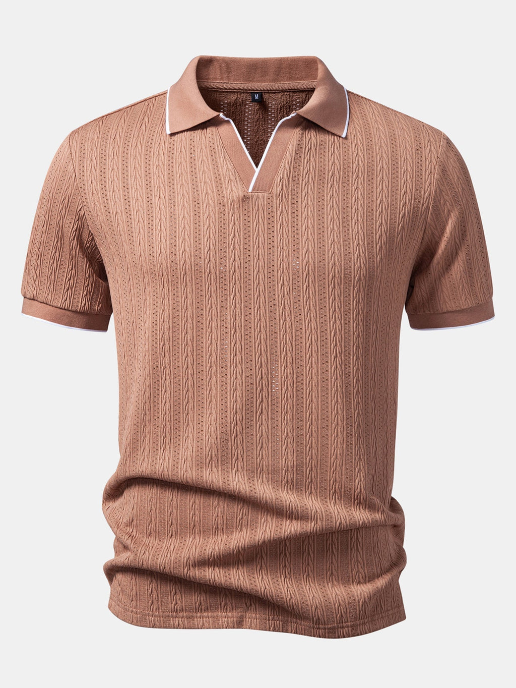 Conjunto Polo Jacquard Geométrico y Pantalón Slim Elegante