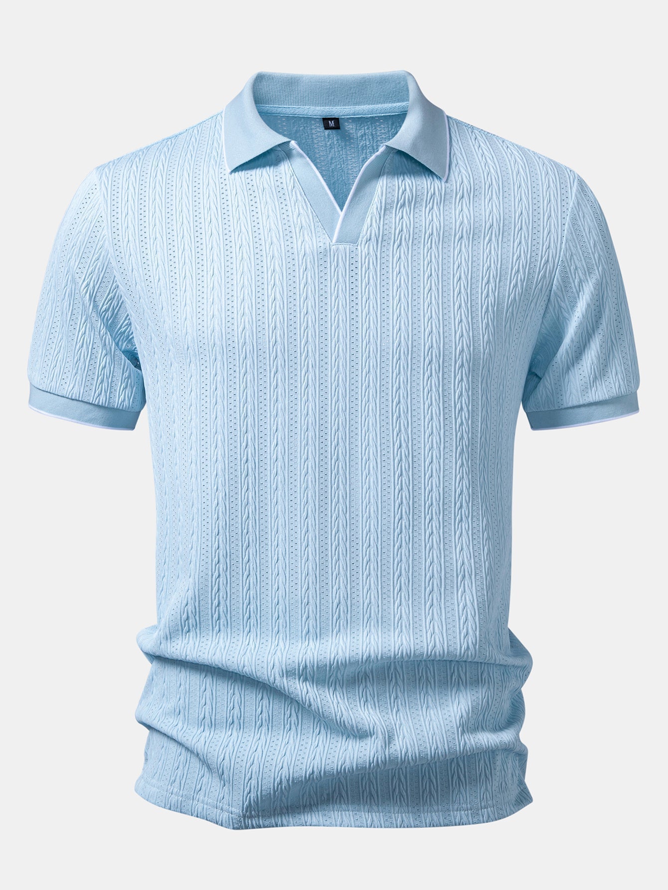 Conjunto Polo Jacquard Geométrico y Pantalón Slim Elegante