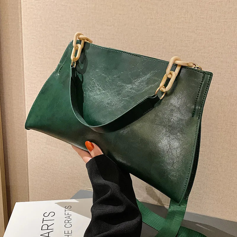 Elegante Bolso de Hombro de Piel Suave - Gran Capacidad Bolso a la Moda