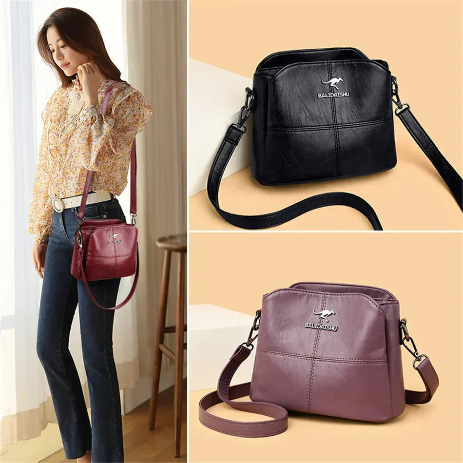 Elegante Bolso Tote y Bandolera de Piel Bordada para Mujer