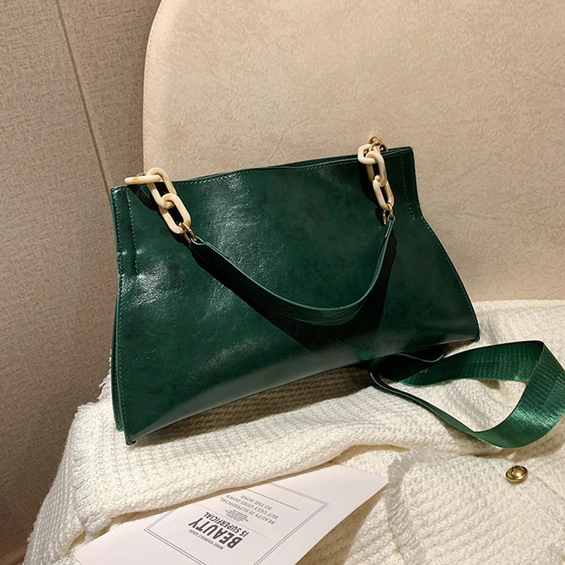 Elegante Bolso de Hombro de Piel Suave - Gran Capacidad Bolso a la Moda