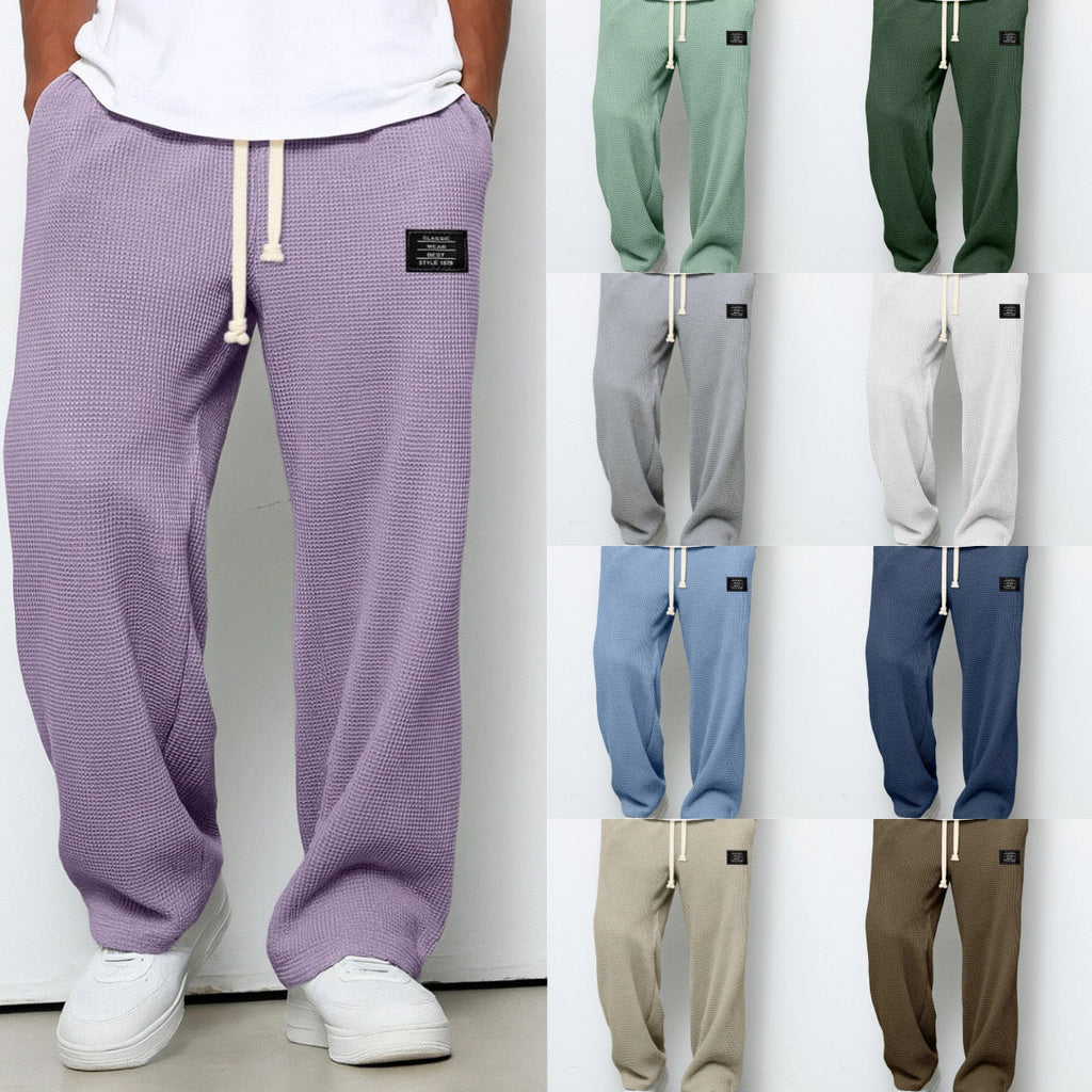 Pantalones Amplios Lorenzo Con Textura Panal Elegante