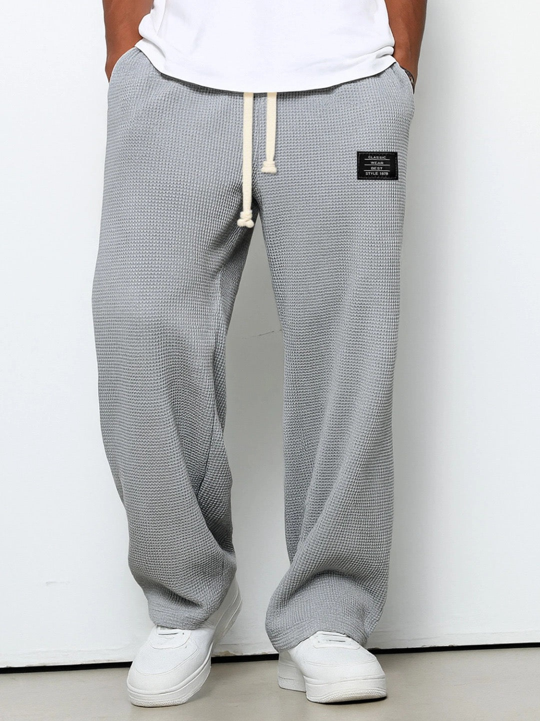 Pantalones Amplios Lorenzo Con Textura Panal Elegante