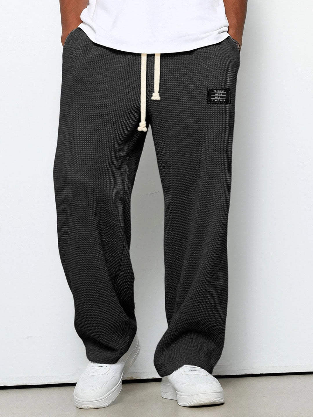 Pantalones Amplios Lorenzo Con Textura Panal Elegante