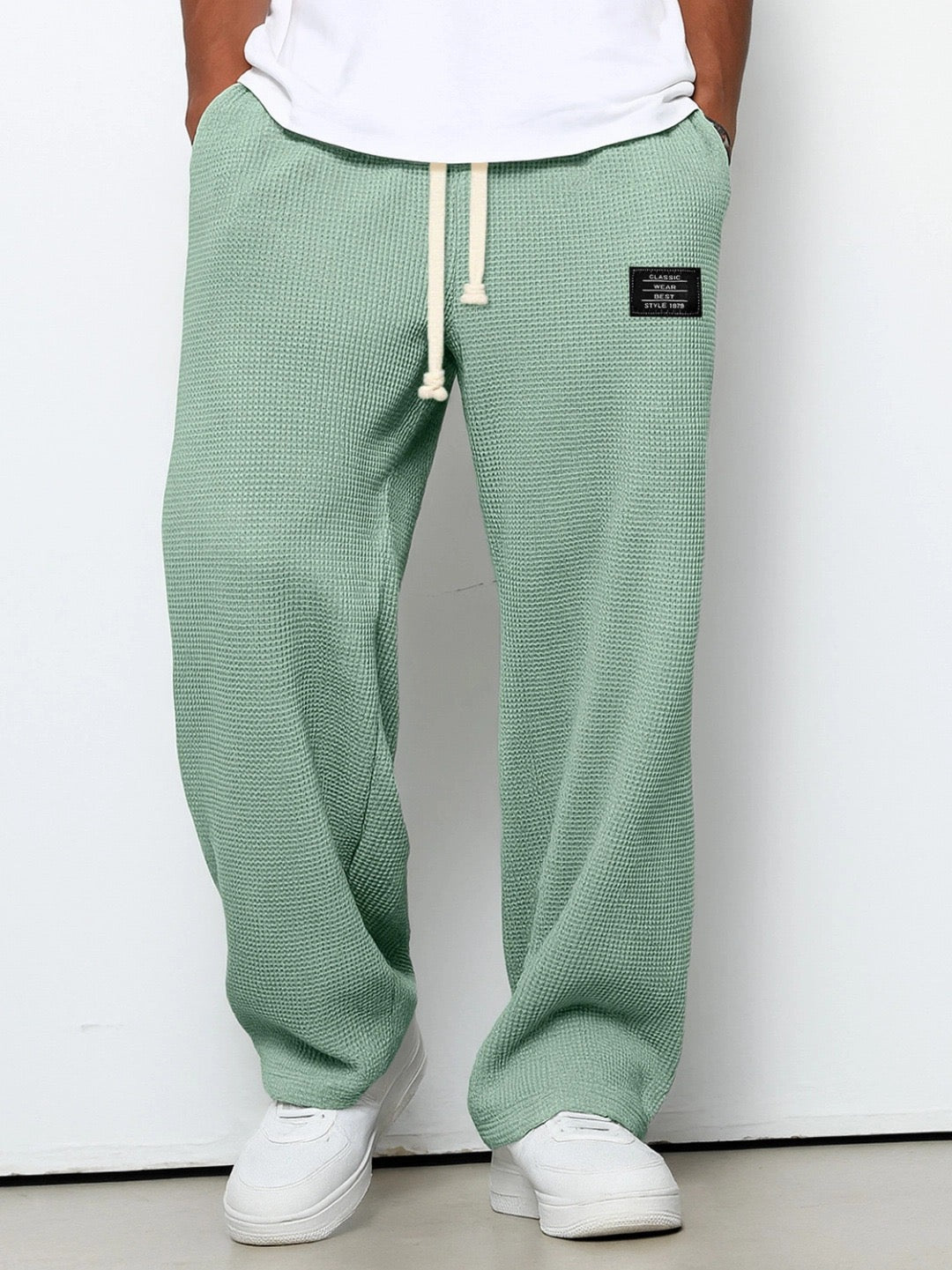 Pantalones Amplios Lorenzo Con Textura Panal Elegante