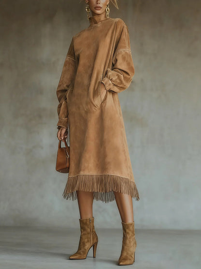 Aurora | Vestido de ante con flecos