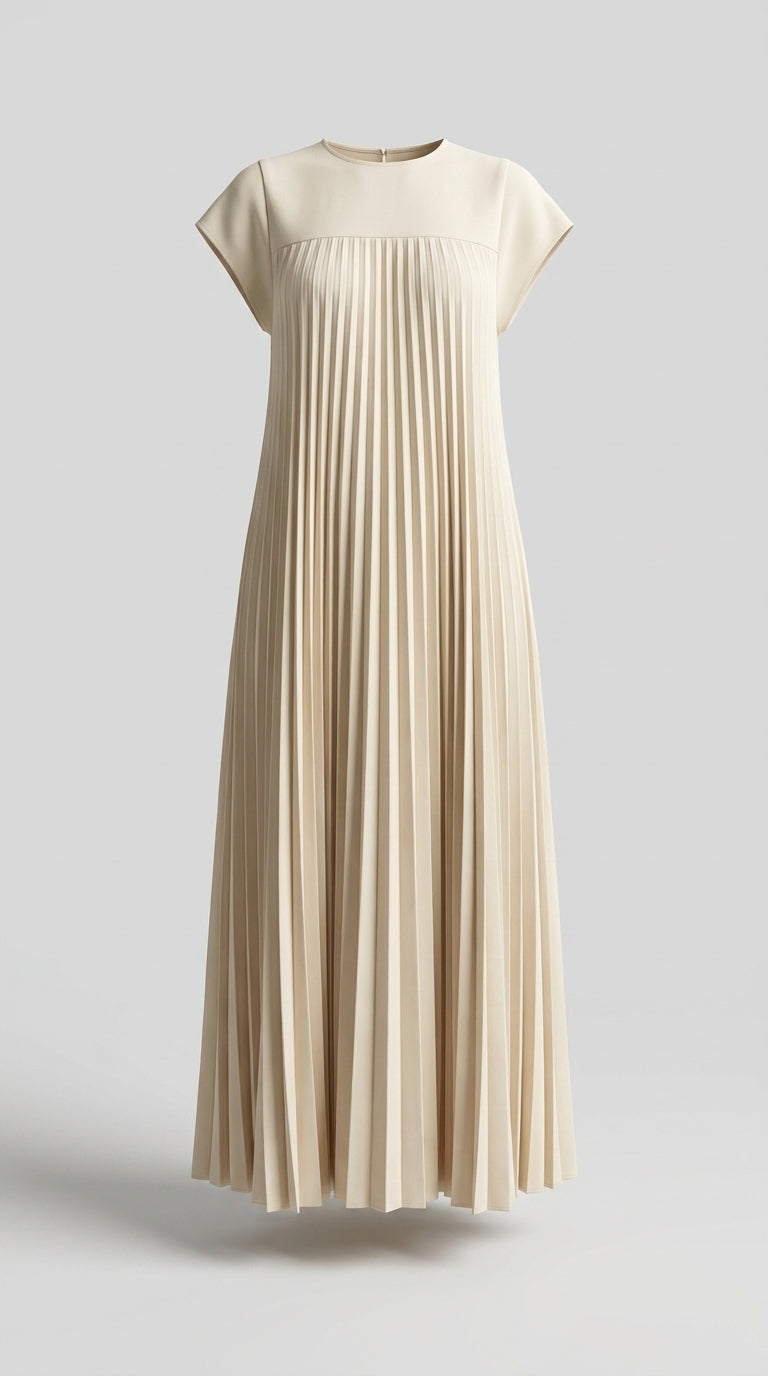 Vestido Largo Plisado Casual de Verano para Mujer