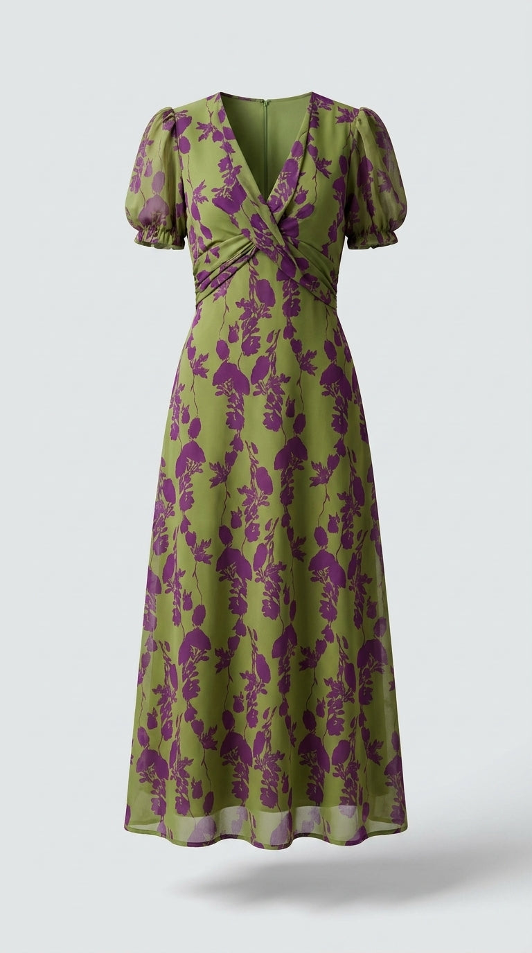 Vestido De Verano Elegante De Mujer Con Corte Fluido