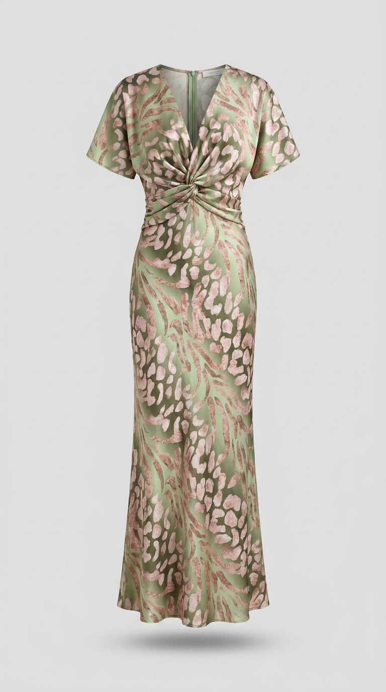 Vestido De Verano Elegante Con Corte Fluido