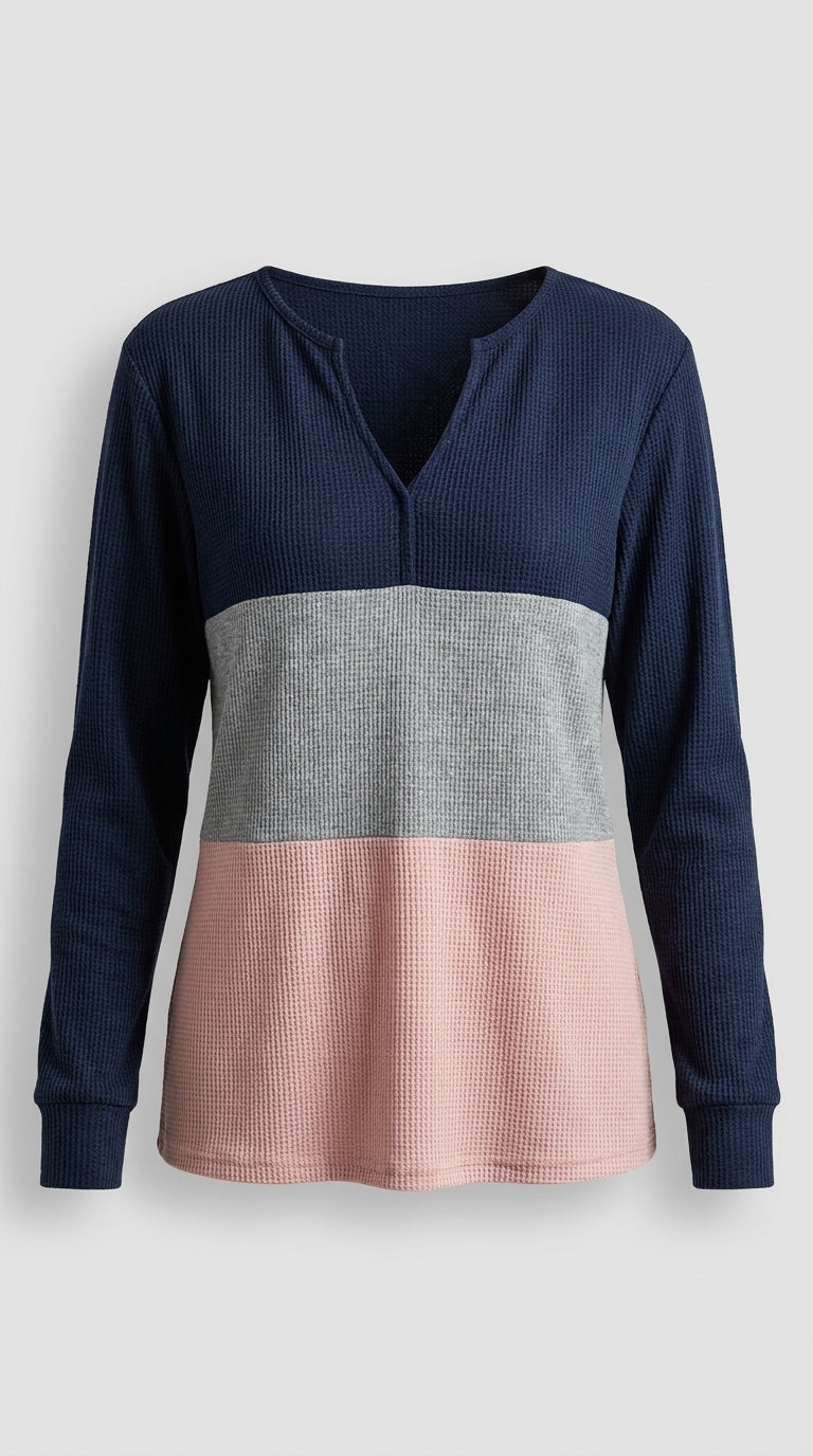 Blusa Colorida con Cuello en V de Corte Suelto
