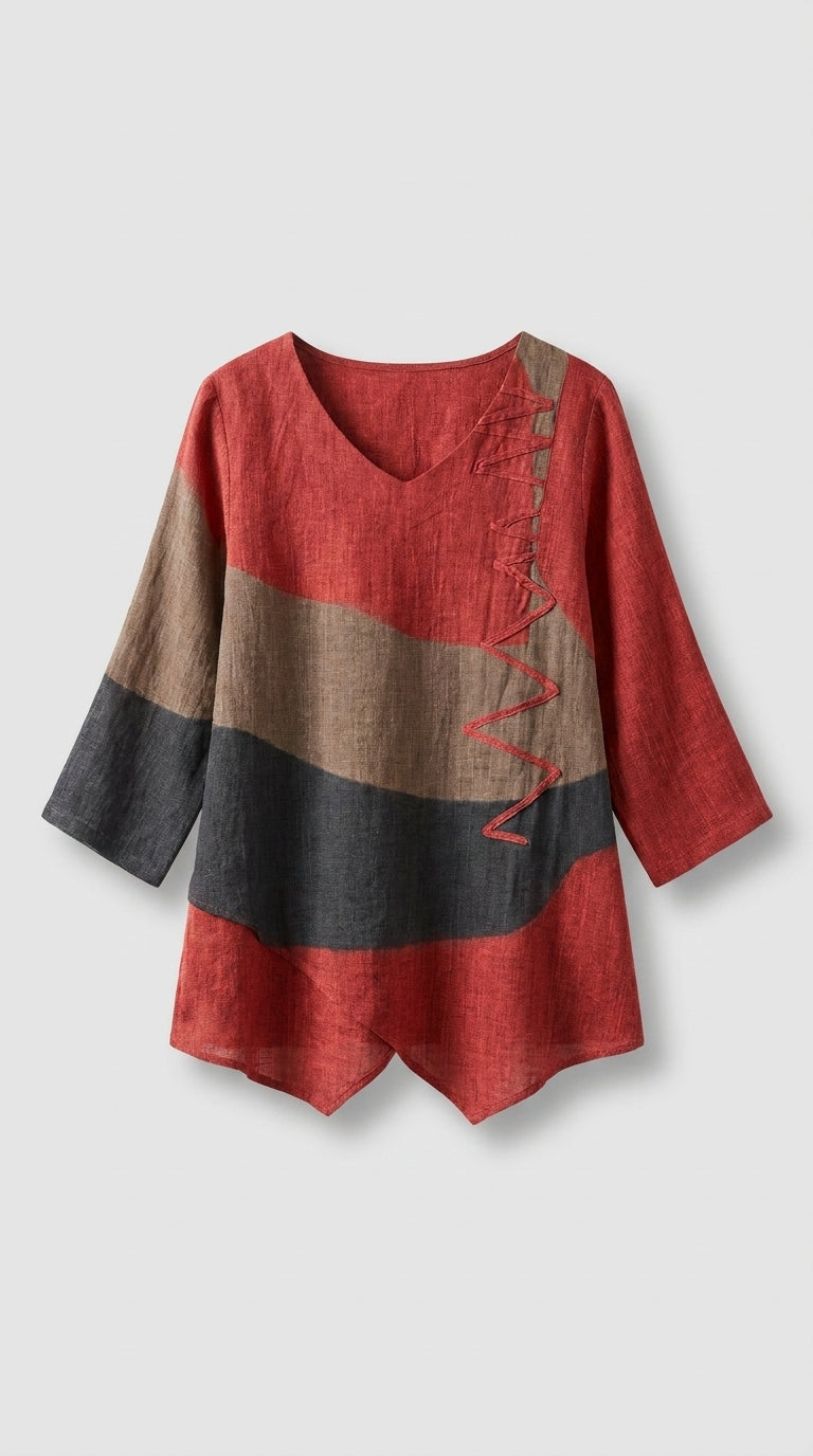Blusa Elegante de Mujer con Estampado Artístico