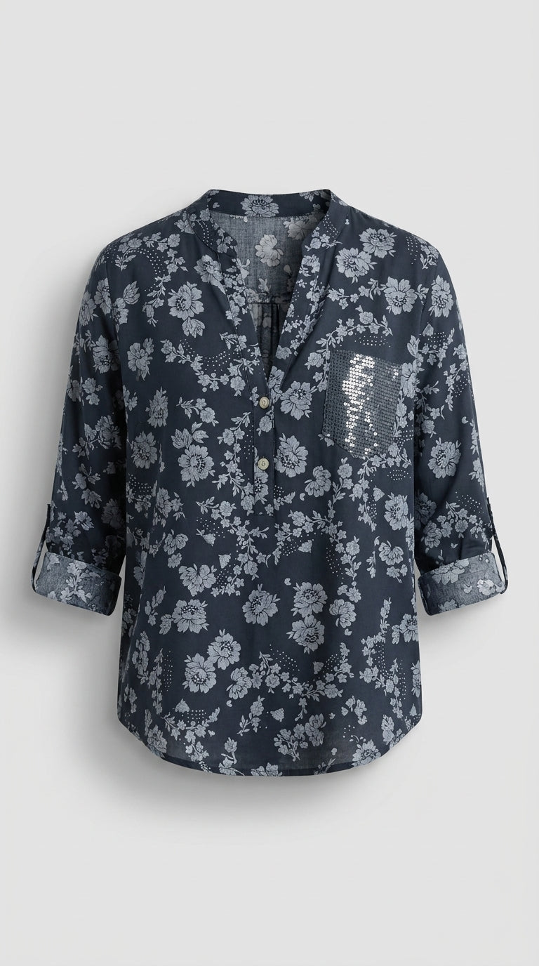 Blusa De Flores De Manga Larga De Estilo Romántico