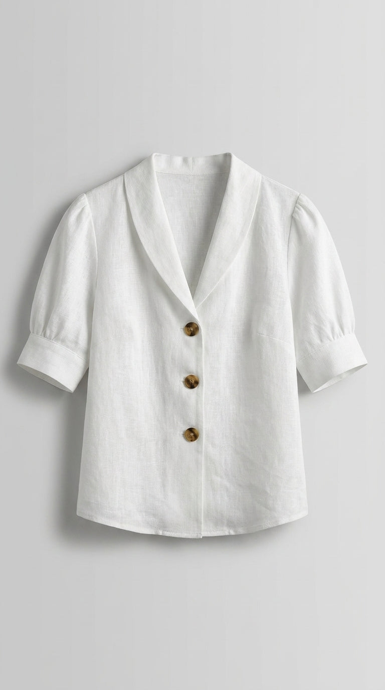 Blusa Retro Chic De Mujer Con Nudo Frontal