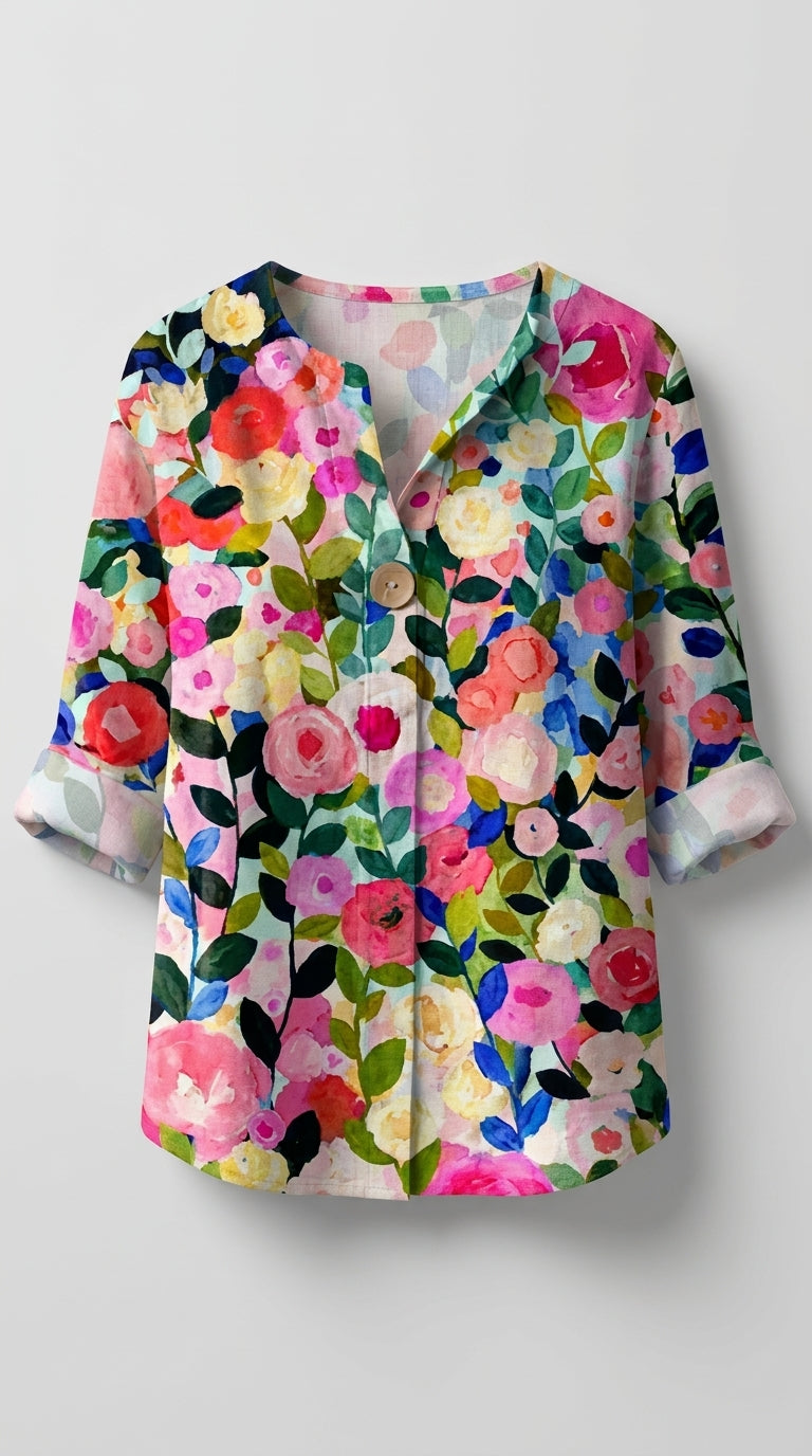 Blusa Vintage Floral para Mujer – Estilo Atemporal