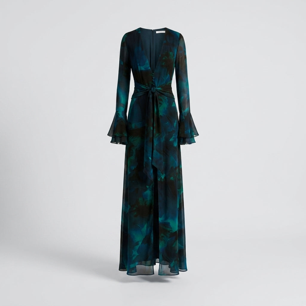Vestido Maxi Floral Fiorella Escote en V