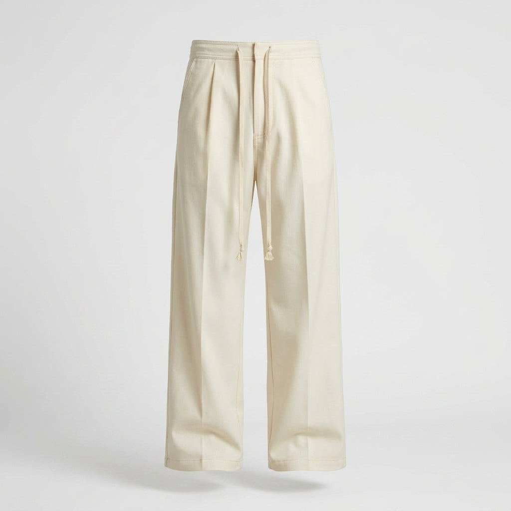 Pantalón Jogger Elegante Blanco Fit Oversize Hombre