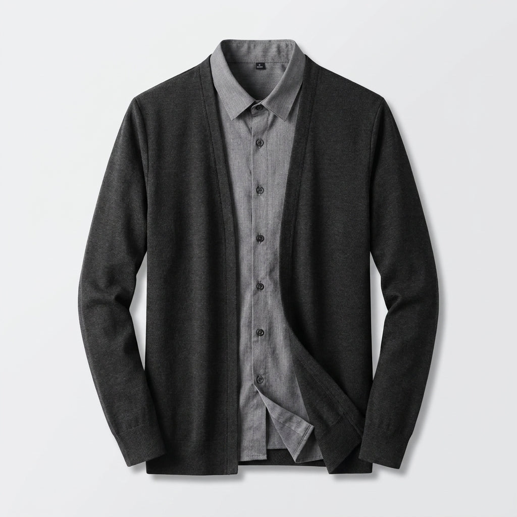 Camisa Cárdigan Hombre 2 en 1 de Tejido Premium