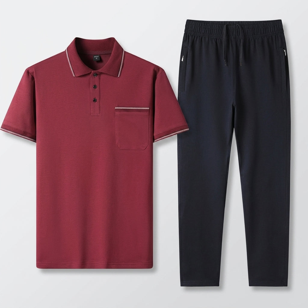 Conjunto De Polo Para Hombre De 2 Piezas Elegante