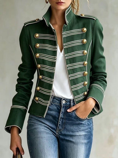 Alba | Chaqueta vaquera de estilo militar con botones dorados