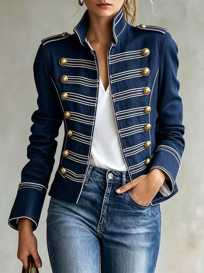 Alba | Chaqueta vaquera de estilo militar con botones dorados