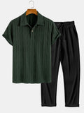 Conjunto Polo Jacquard Geométrico y Pantalón Recto