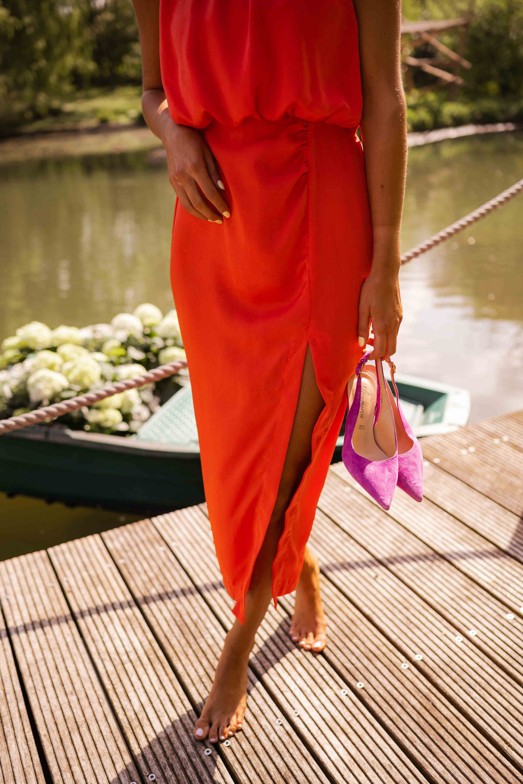 Vestido Largo De Verano Elegante Con Abertura