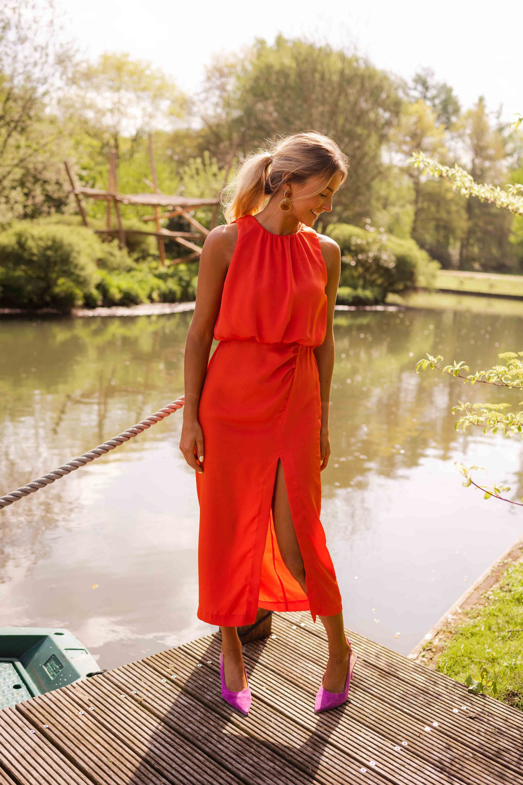 Vestido Largo De Verano Elegante Con Abertura