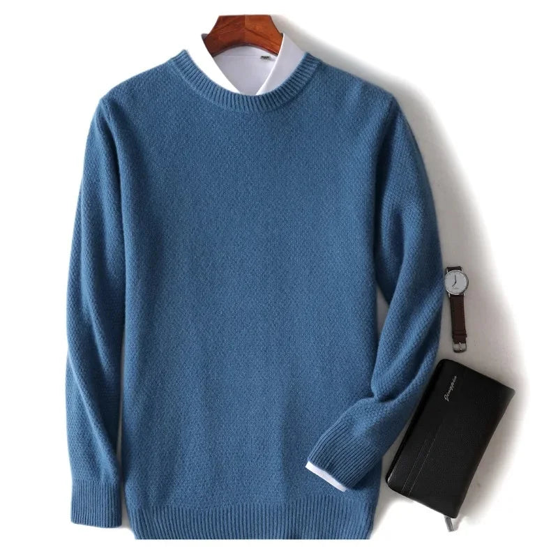 Jersey De Hombre 100% Cachemir De Corte Elegante