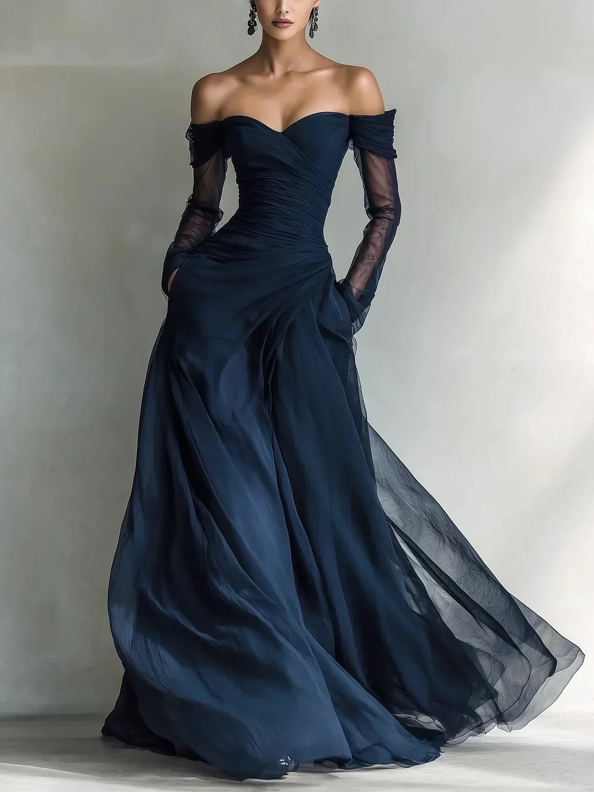 Eleonora - Vestido largo de hombros descubiertos