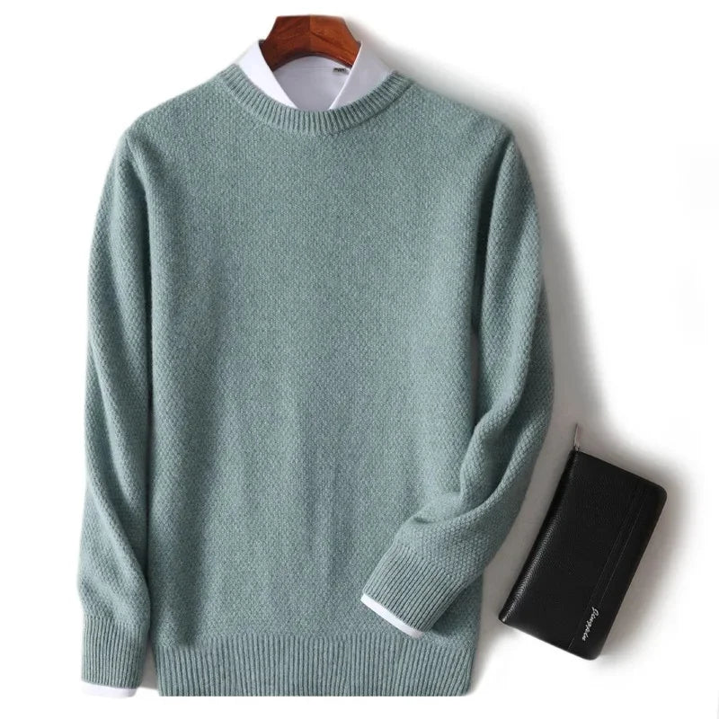 Jersey De Hombre 100% Cachemir De Corte Elegante