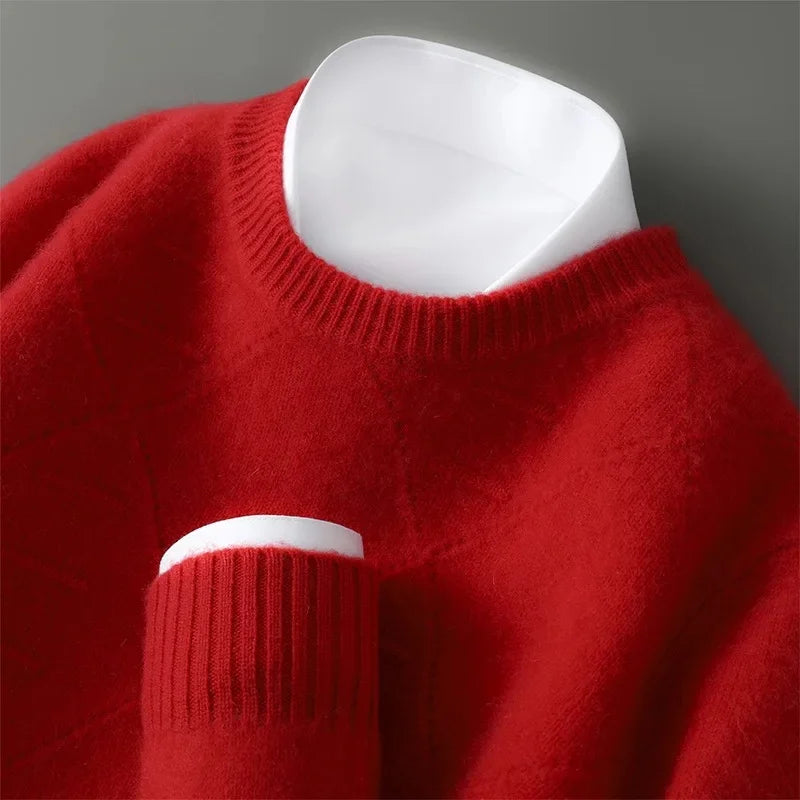 Jersey De Hombre De Cachemira Pura Corte Elegante