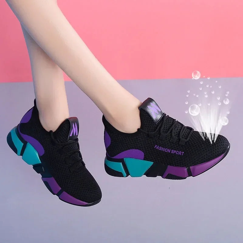 KRYSTEA™ | Zapatillas de running de malla transpirable con suela bicolor reforzada