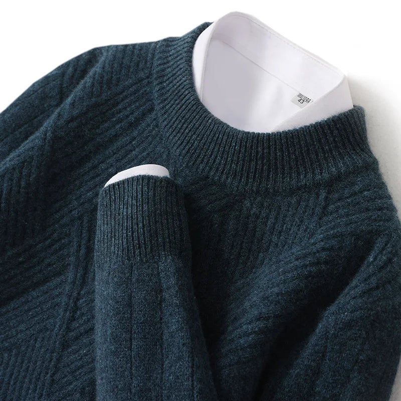 Jersey De Cachemira Para Hombre Con Patrón Elegante