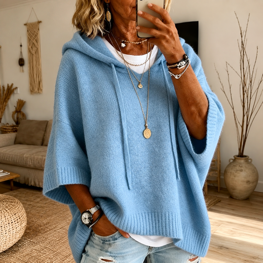 Lea – Jersey poncho azul cielo