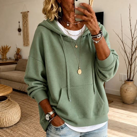 Amandine – Jersey poncho verde salvia