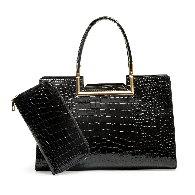 Set de Bolso y Cartera de Piel
