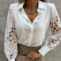 Blusa De Mujer Con Cuello Elegante Y Corte Fluido