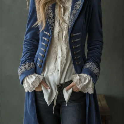 Laura | Chaqueta larga de terciopelo bordado