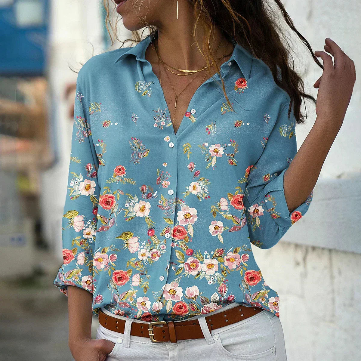 Blusa Estampada Elegante de Mujer – Corte Femenino