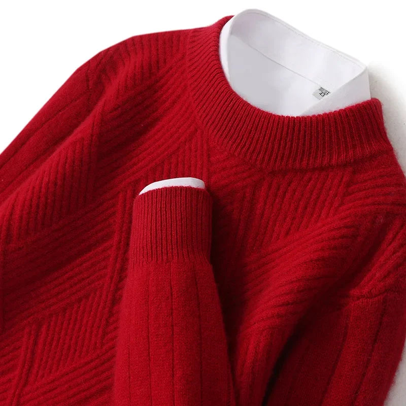 Jersey De Cachemira Para Hombre Con Patrón Elegante