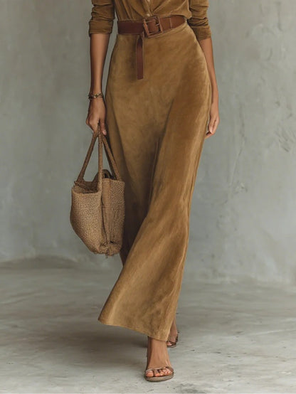 Aurelia | Vestido de ante con cinturón