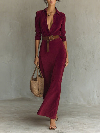 Aurelia | Vestido de ante con cinturón