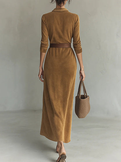 Aurelia | Vestido de ante con cinturón