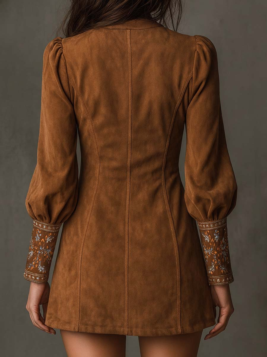 Vestido corto efecto ante