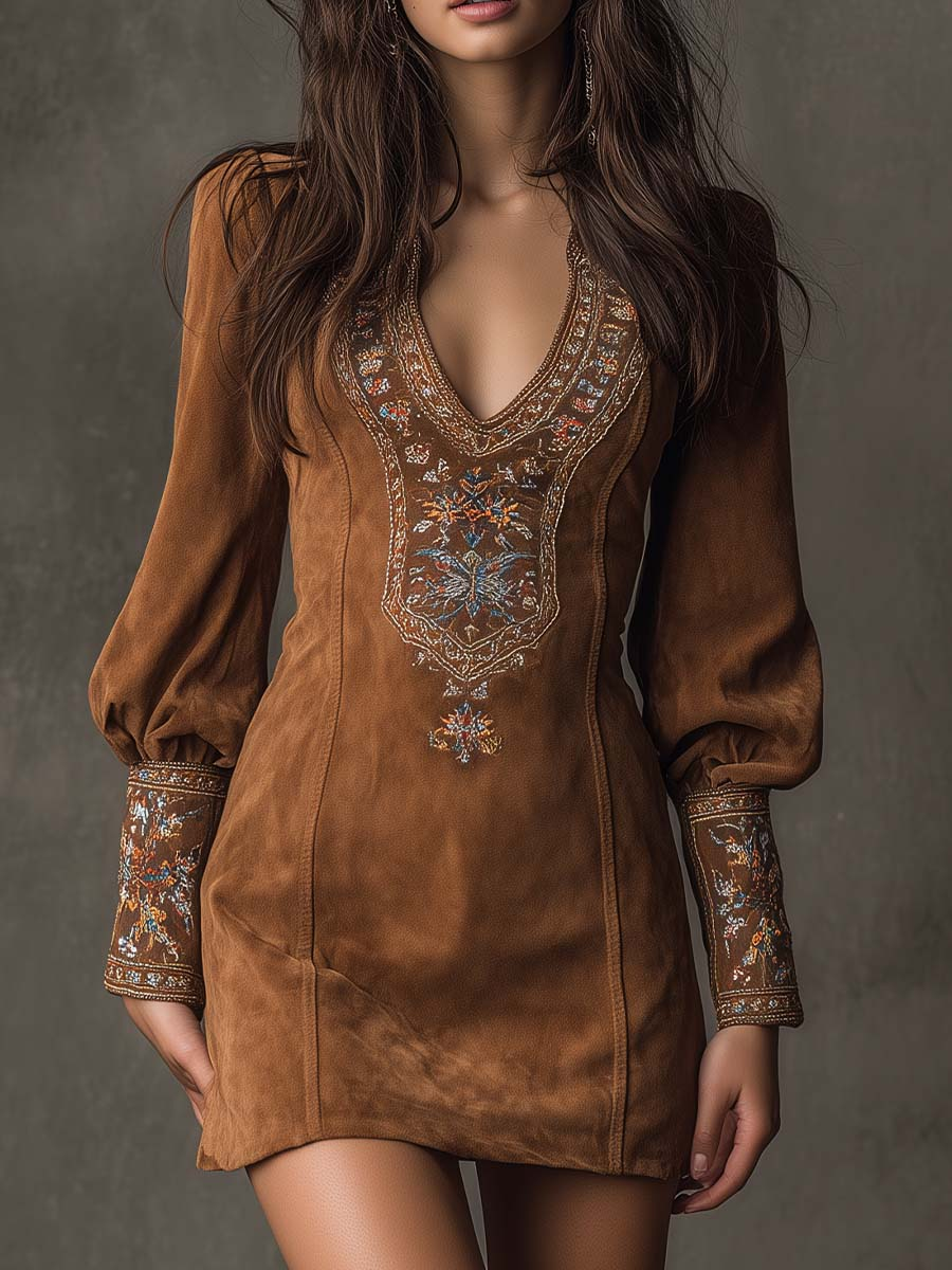 Vestido corto efecto ante