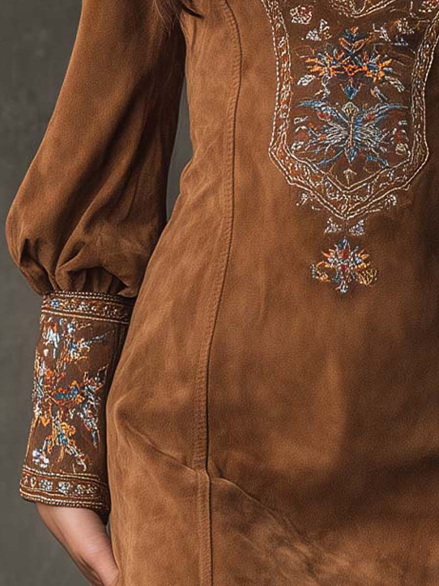 Vestido corto efecto ante