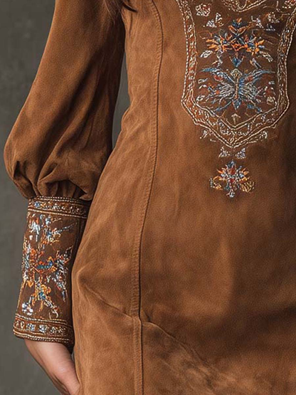 Vestido corto efecto ante