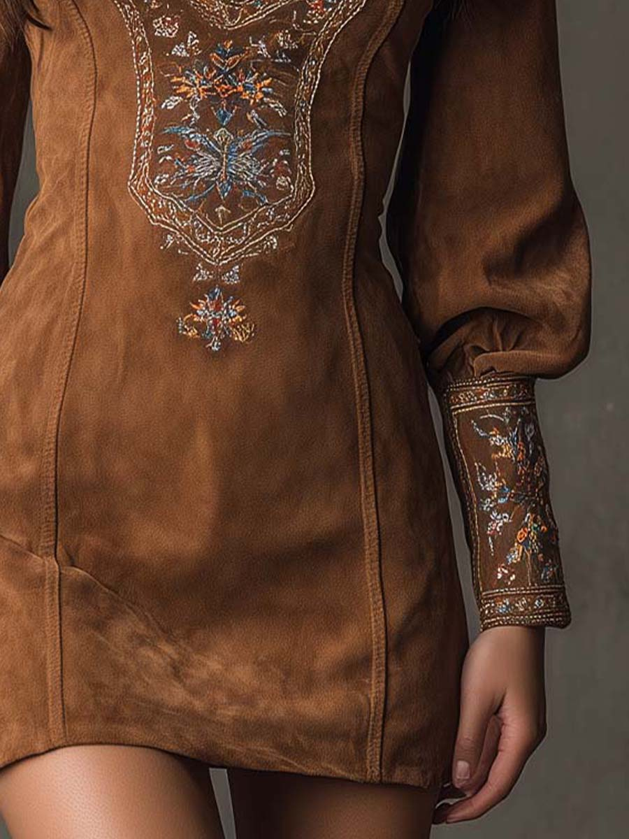 Vestido corto efecto ante
