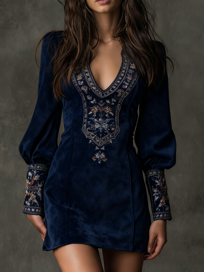 Vestido corto efecto ante
